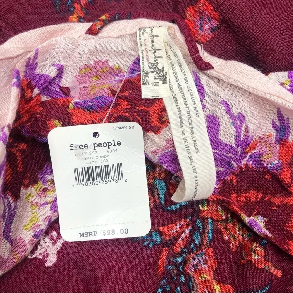Free People Bali Wrapped in Blooms Kimono Wrap OS - Picture 7 of 8